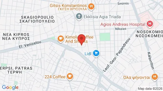 Apartments for rent i Patras - kort over placeringen