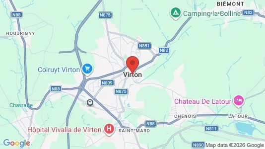Houses for rent i Virton - kort over placeringen