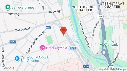 Apartments for rent i Brugge - kort over placeringen