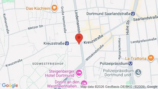 Apartments for rent i Dortmund - kort over placeringen