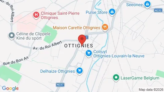 Apartments for rent i Ottignies-Louvain-la-Neuve - kort over placeringen