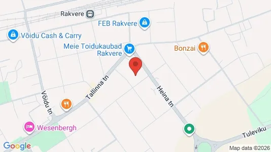 Apartments for rent i Rakvere - kort over placeringen