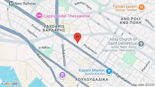 Apartments for rent i Thessaloniki - kort over placeringen