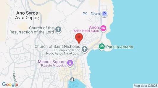Apartments for rent i Syros-Ermoupoli - kort over placeringen