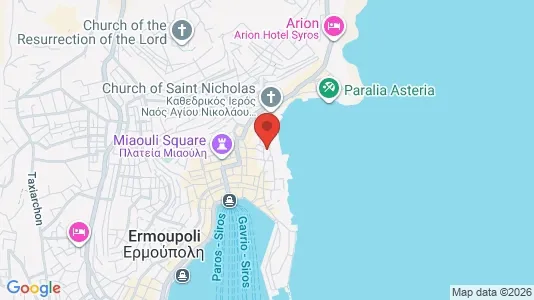 Apartments for rent i Syros-Ermoupoli - kort over placeringen