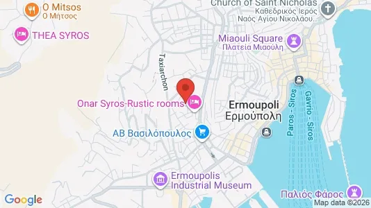 Apartments for rent i Syros-Ermoupoli - kort over placeringen