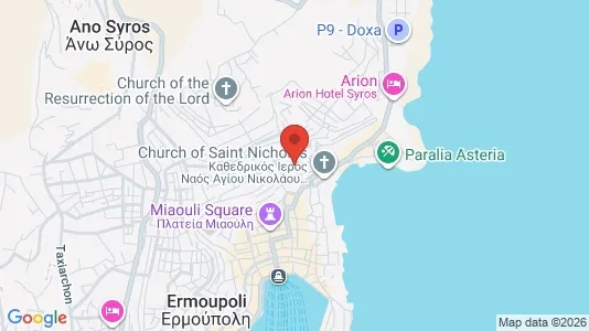 Apartments for rent i Syros-Ermoupoli - kort over placeringen
