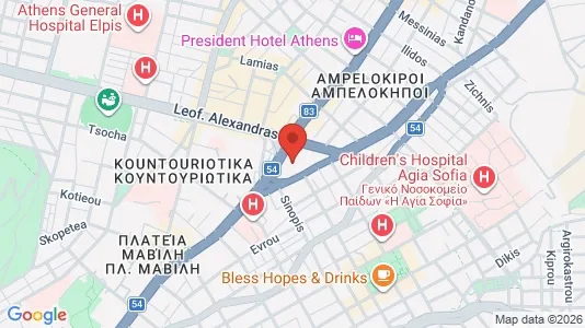 Apartments for rent i Athens Ampelokipoi - kort over placeringen