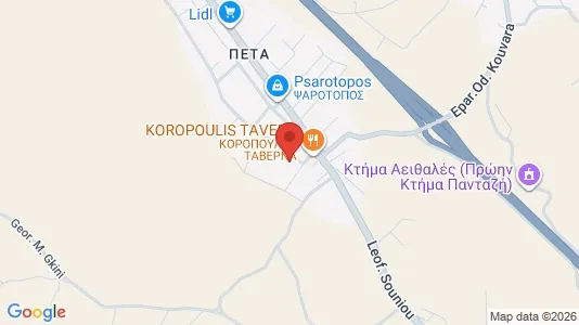 Apartments for rent i Markopoulo Mesogaias - kort over placeringen