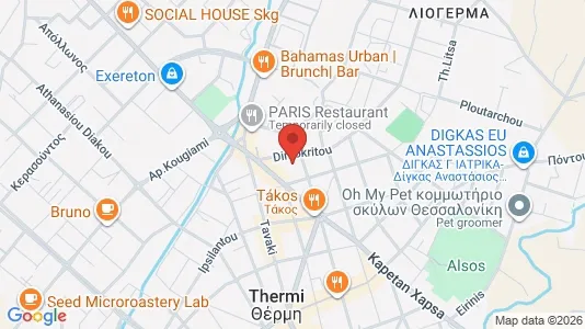 Apartments for rent i Thermi - kort over placeringen