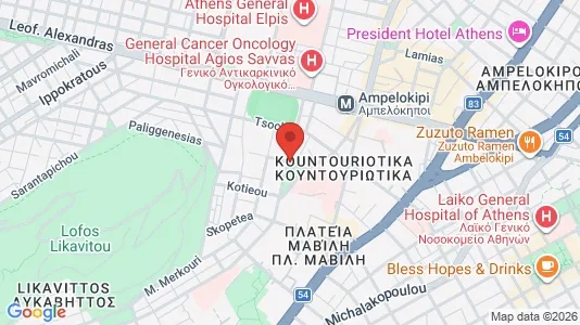 Apartments for rent i Athens Ampelokipoi - kort over placeringen
