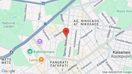 Apartments for rent i Athens Pagrati - kort over placeringen