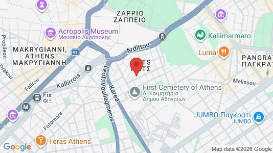 Apartments for rent i Athens Neos Kosmos - kort over placeringen