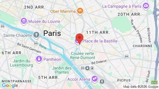 Rooms for rent i Paris 11ème arrondissement - Bastille - kort over placeringen