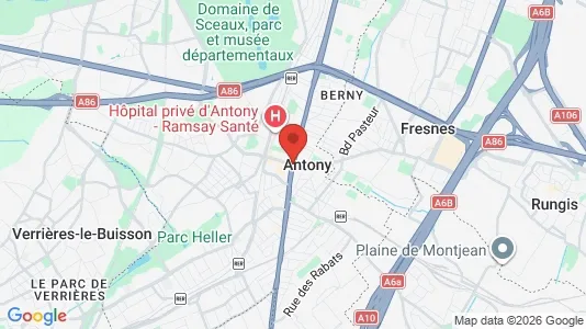 Rooms for rent i Antony - kort over placeringen