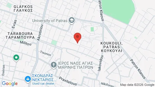 Apartments for rent i Patras - kort over placeringen