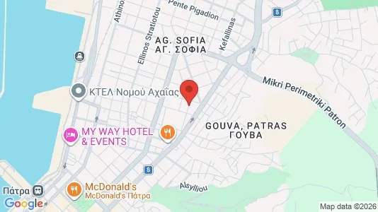 Apartments for rent i Patras - kort over placeringen