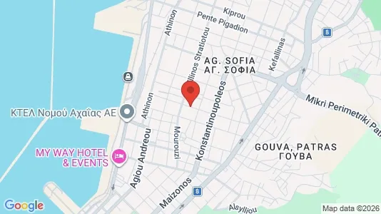 Apartments for rent i Patras - kort over placeringen