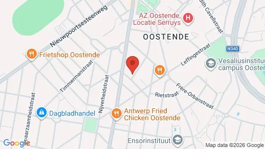 Apartments for rent i Oostende - kort over placeringen
