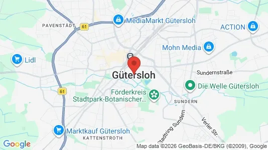 Apartments for rent i Gütersloh - kort over placeringen