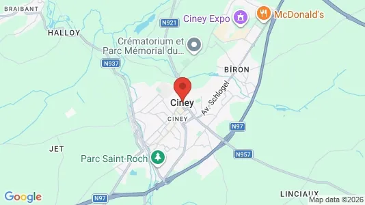 Houses for rent i Ciney - kort over placeringen