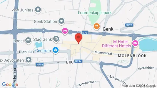 Apartments for rent i Genk - kort over placeringen