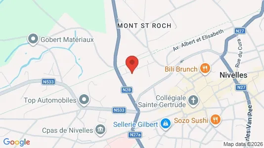 Apartments for rent i Nijvel - kort over placeringen