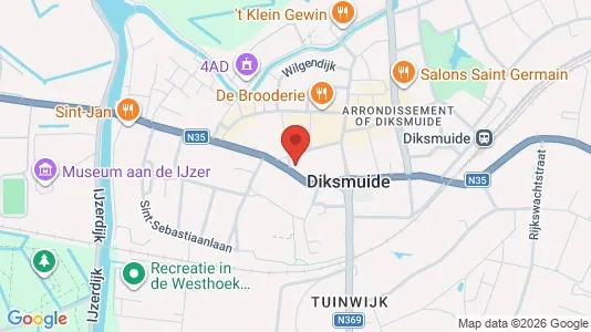 Apartments for rent i Diksmuide - kort over placeringen
