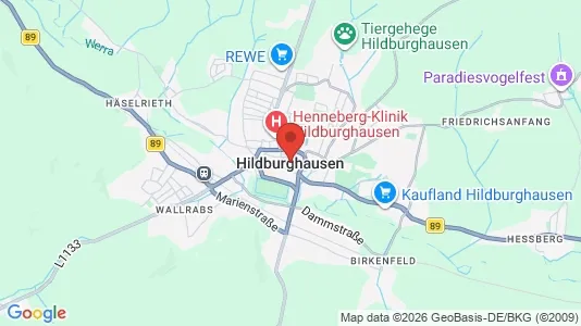 Apartments for rent i Hildburghausen - kort over placeringen