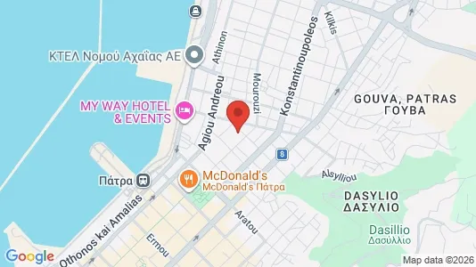 Apartments for rent i Patras - kort over placeringen