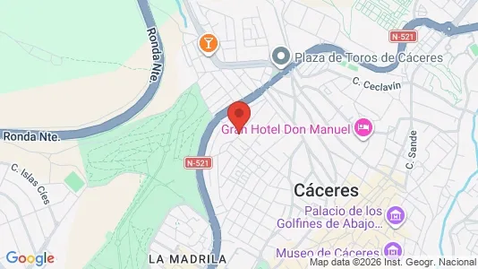 Apartments for rent i Cáceres - kort over placeringen