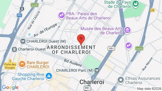 Apartments for rent i Charleroi - kort over placeringen