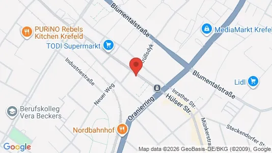 Apartments for rent i Krefeld - kort over placeringen
