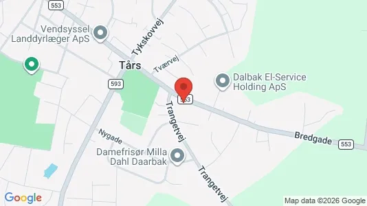 Apartments for rent i Tårs - kort over placeringen