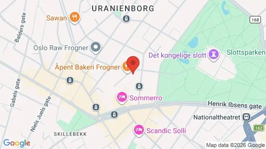 Rooms for rent i Oslo Frogner - kort over placeringen