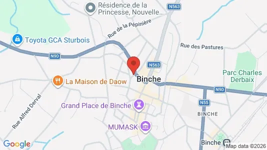 Apartments for rent i Binche - kort over placeringen