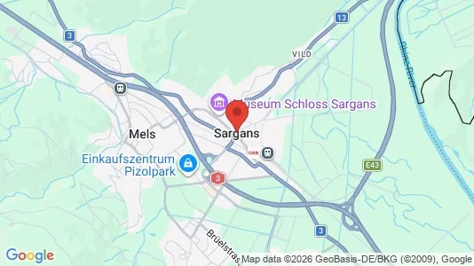 Apartments for rent i Sarganserland - kort over placeringen