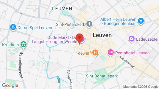 Apartments for rent i Leuven - kort over placeringen