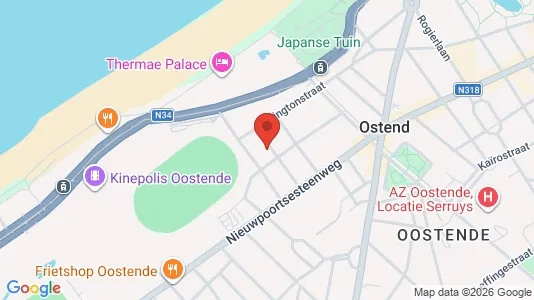 Apartments for rent i Oostende - kort over placeringen