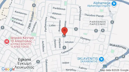 Apartments for rent i Nicosia Egkomi - kort over placeringen