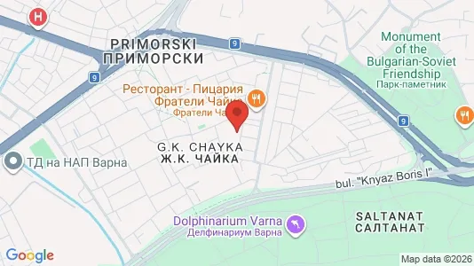 Apartments for rent i Varna Primorski - kort over placeringen