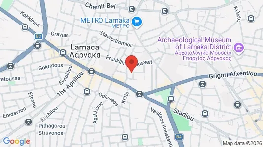 Apartments for rent i Larnaca - kort over placeringen