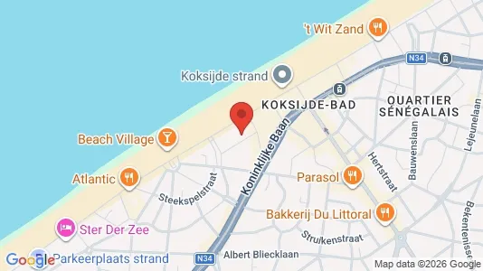 Apartments for rent i Koksijde - kort over placeringen