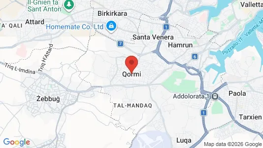Houses for rent i Qormi - kort over placeringen