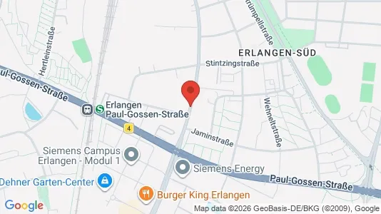 Apartments for rent i Erlangen - kort over placeringen