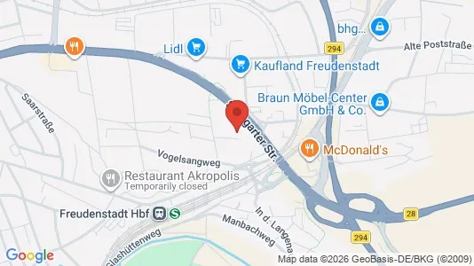 Apartments for rent i Freudenstadt - kort over placeringen