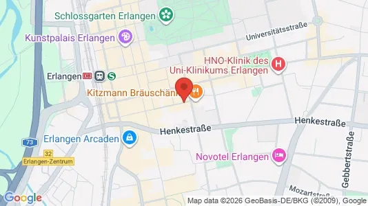 Apartments for rent i Erlangen - kort over placeringen