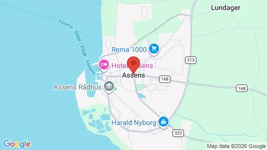 Houses for rent i Assens - kort over placeringen