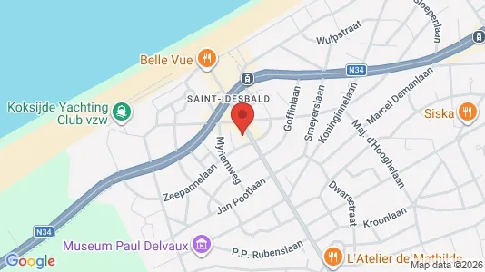 Rooms for rent i Koksijde - kort over placeringen