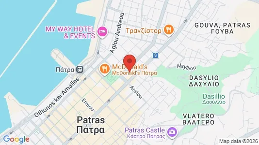 Apartments for rent i Patras - kort over placeringen
